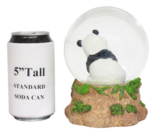 Ebros Giant Panda Bear Eating Bamboo Water Globe Collectible 6.25" Tall Decor - Ebros Gift