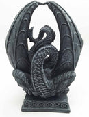 Ebros Crouching Dragon Cell Phone Figurine In Faux Stone Resin Desktop Decor
