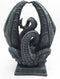 Ebros Crouching Dragon Cell Phone Figurine In Faux Stone Resin Desktop Decor