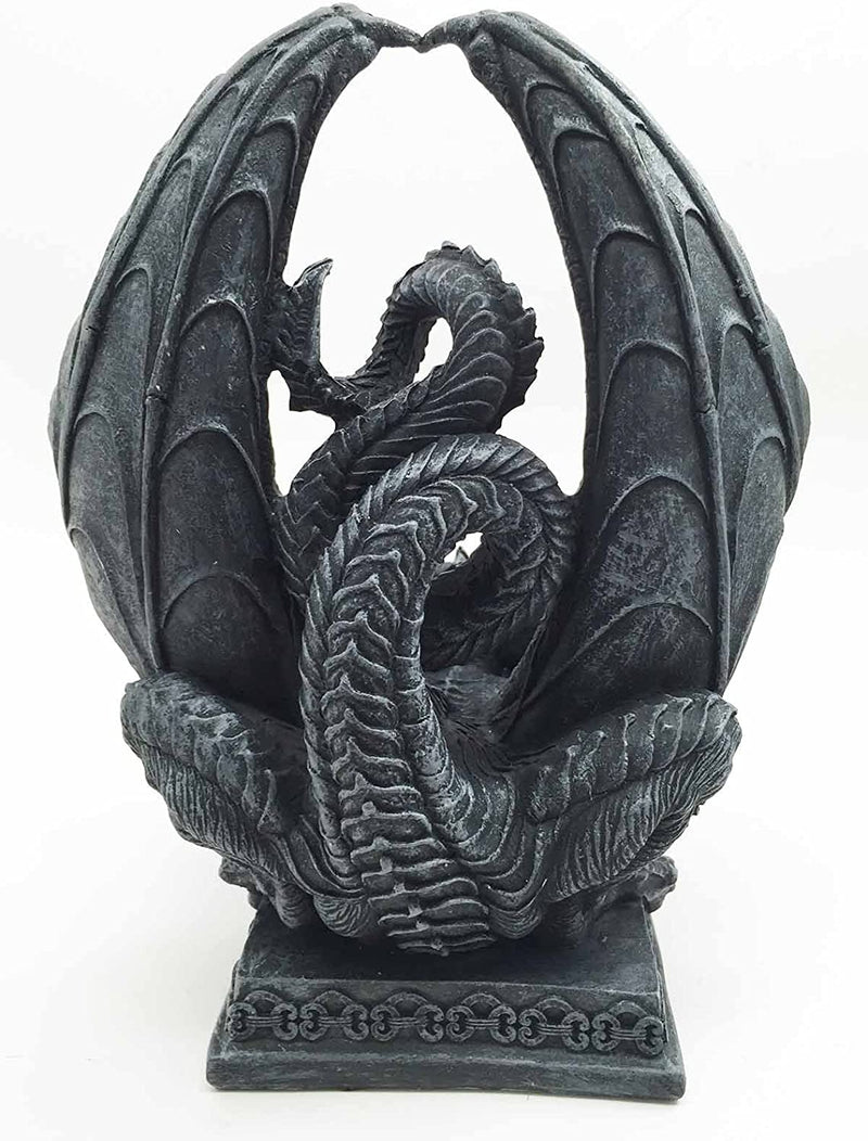 Ebros Crouching Dragon Cell Phone Figurine In Faux Stone Resin Desktop Decor