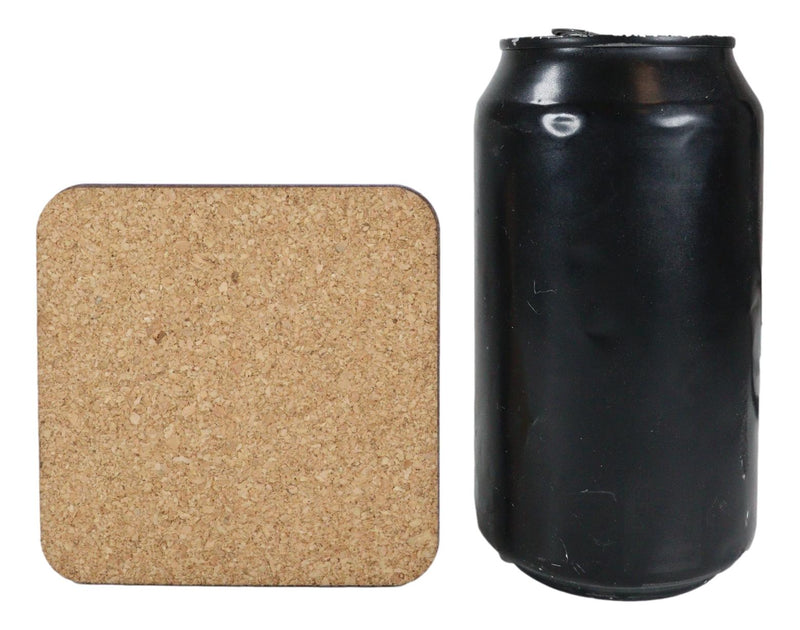 Wicca Tarot Card MDF Wood Coaster Set of 4 Tiles With Cork Backing And Holder