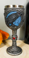 Ebros Moonlight Raven Crow With Celtic Tribal Tattoo Wine Goblet Chalice 7.25"H