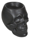 Matte Black Gothic Skull Skeleton Ceramic Votive Candle Essential Oil Warmer