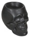 Matte Black Gothic Skull Skeleton Ceramic Votive Candle Essential Oil Warmer