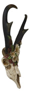 Western Rustic Pronghorn Antelope Skull With Antlers Feverfew Flowers Wall Decor