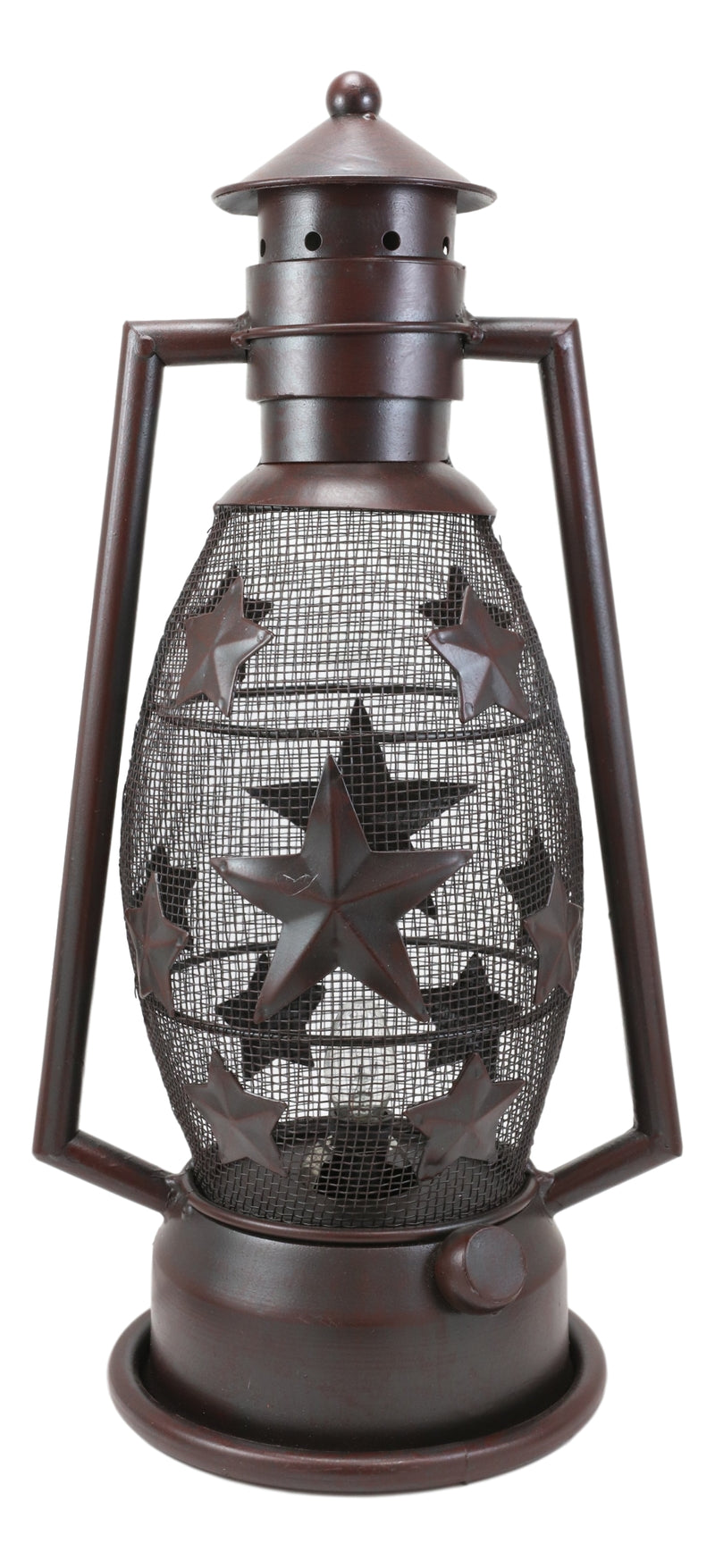 Old Fashioned Rustic Western Stars Electric Metal Lantern Lamp Or Shadow Caster