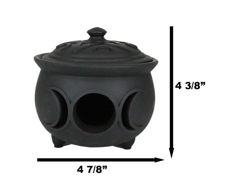 Wicca Triple Moon Goddess Cutout Cauldron Pot For Trinkets Crystals Holder