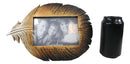 Brown Southwestern Native Indian Butterfly Spotted Feather Picture Frame 4"X6"