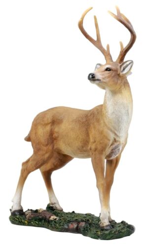 Ebros Wildlife 8 Point Trophy Buck Statue 15"H Outdoor Hunter Whitetail Deer Figurine