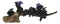 Halloween 5 Black Kitten Cats With Witch Hat Riding Magical Broomstick Figurine