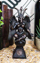 6.5"H Sabbatic Goat Idol Baphomet Bronze Resin Statue Horned God Figurine