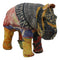 River Hippopotamus Hand Crafted Paper Mache In Colorful Sari Fabric Figurine