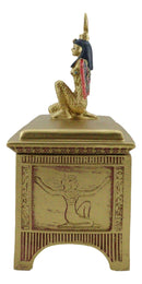 Ebros Egyptian Isis With Open Wings Golden Jewelry Box Statue Motherhood Magic