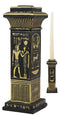 Ebros Ancient Classical Egyptian Black and Gold Hieroglyphs Royal Pillar Column Pharaoh and Isis Candle Holder Figurine 6.75" Tall Candleholder Home Decor Statue