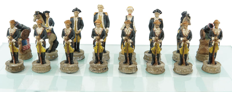 Ebros American Revolutionary War US Continental VS British Imperial Army Chess Set