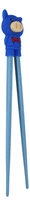 Blue Porky Pig Reusable Training Chopsticks Set With Silicone Helper BPA Free