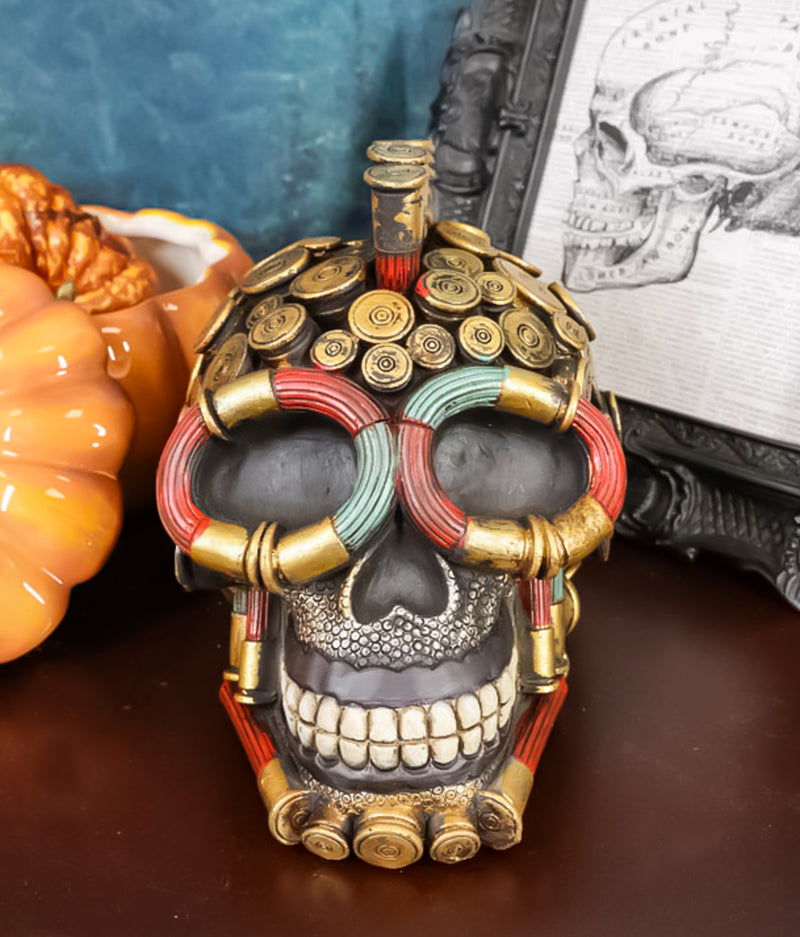 12-Gauge Shotgun Bullet Shell Casings Marauder War Dog Mohawk Skull Figurine