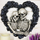 Ebros Our Love is Eternal Skeleton Lovers on Black Rose Wreath Wall Sculpture