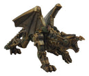 Ebros Crouching Steampunk Robotic Dragon Statue 10"L Mechanical Cyborg Dragon Beast