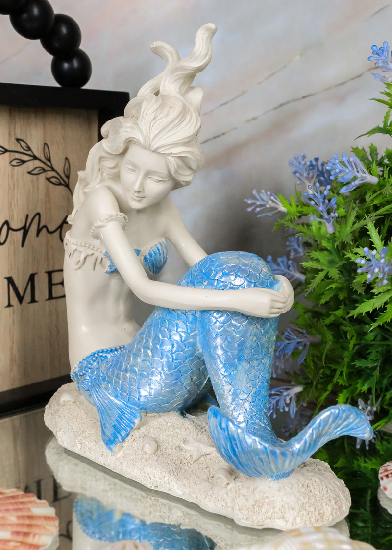 Ebros Lovesick Mermaid Sitting On Ocean Floor Statue 6.5" Tall Mermaid Figurine