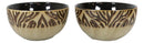 Pack Of 2 Safari Savanna Jungle Tiger Print Abstract Soup Cereal Bowls 20oz