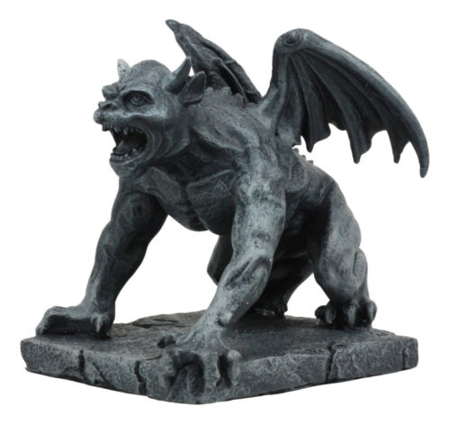 Ebros Winged Demonic Bull Gargoyle Statue Gothic Night Crawler Sentry Stone Devil - Ebros Gift