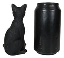 Wicca Gothic Black Cat With Triple Moon Rose Tea Light Votive Candle Holder