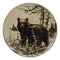 Ebros Black Bear Abstract Art Large Round Dinner Plate Set of 2 11" Diameter
