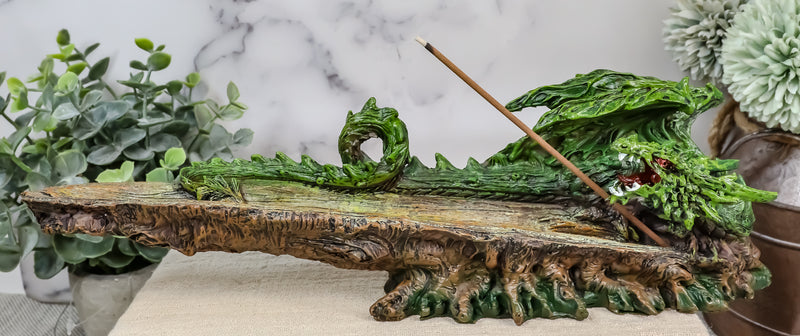 Ebros Green Earth Dryad Tree Greenman Dragon Incense Holder Burner Figurine