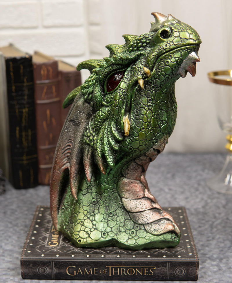Ebros Medieval Castle Dungeon Chained Green Pagoda Dragon Wall Plaque W/ LED Eyes