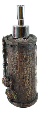 Rustic Southwestern Le Fleur Cross W/ Birch And Pinecones Soap Pump Dispenser