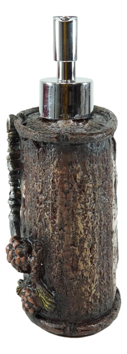 Rustic Southwestern Le Fleur Cross W/ Birch And Pinecones Soap Pump Dispenser