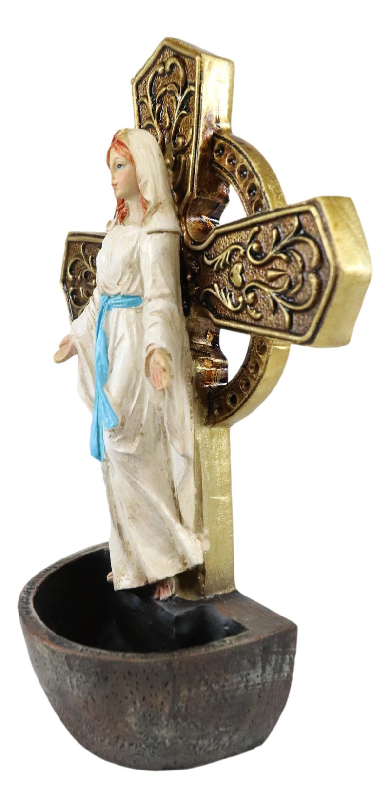 Ebros Our Lady of Grace Mary Wall Mounted Or Desktop Dresser Plaque Holy Water Font