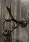 Set Of 5 Cast Iron Western Rustic Stag Deer Crown Antler Wall Coat Keys Hooks