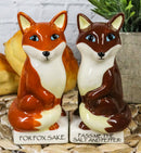 Ceramic Red Brown Foxes 'For Fox Sake Pass Me The Salt And Pepper!' Shakers Set