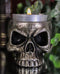 Pack Of 2 Gunmetal Finish Evil Death Skull Small Votive Candle Or Crystal Holder