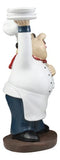 Ebros Be Our Guest French Bistro Chef Holding Plates and Utensils Statue Kitchen Counter-top Decor Figurine 10.5" H