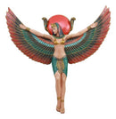 Large Ancient Egyptian Goddess Isis Ra With Open Wings Wall Decor Statue Plaque