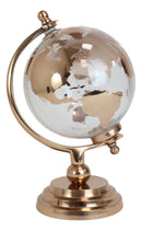 Contemporary Decorative Desktop World Atlas Map Shiny Copper Globe With Axis