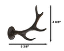 Set Of 5 Cast Iron Western Rustic Stag Deer Crown Antler Wall Coat Keys Hooks