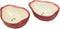Ebros Ceramic Red Anjou Pear Halves Small 4oz Dipping Saucer Condiment Bowl Set Of 2