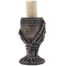 Skull Skeleton Grip Of Death Chalice Goblet Bronzed Toothpick Holder