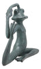 Ebros Large Aluminum Whimsical Rustic Yoga Frog Stretching Limbs Garden Statue Decor  13.5" L