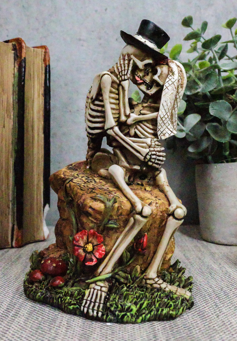 Ebros Love Never Dies Wedding Skeleton Couple Kissing In The Garden Statue 6"H