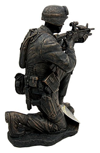 Ebros 5.5" Height Military American Soldier Aiming Rifle Figurine Patriot War Hero