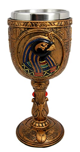 Ebros Ancient Egyptian God Of The Sky And War Horus 6oz Wine Goblet Chalice - Ebros Gift