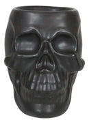 Matte Black Gothic Skull Skeleton Ceramic Votive Candle Essential Oil Warmer