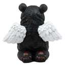 Ebros Praying Winged Angel Bear Figurine 5" H Kneeling Teddy Black Bear Cub Sculpture Decor Inspirational Heavenly Decorative Piece