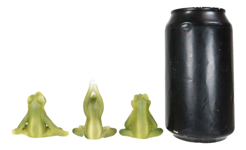 Ebros Zen Garden Inner Peace Yoga Frogs Set of 3 Figurine Collectible