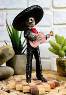 Ebros Traditional Charro Outfit Black Mariachi Band Skeleton Guitarist Statue Day of The Dead Folk Musician Figurine Dias De Los Muertos Decorative Collectible Graveyard Serenade Ideas